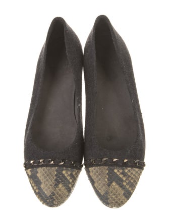 Stuart Weitzman Leather Animal Print Ballet Flats