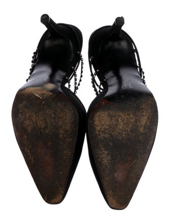 Stuart Weitzman Canvas Crystal Embellishments Slingback Pumps