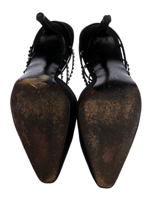 Stuart Weitzman Canvas Crystal Embellishments Slingback Pumps