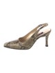 Stuart Weitzman Embossed Leather Animal Print Slingback Pumps