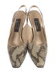 Stuart Weitzman Embossed Leather Animal Print Slingback Pumps