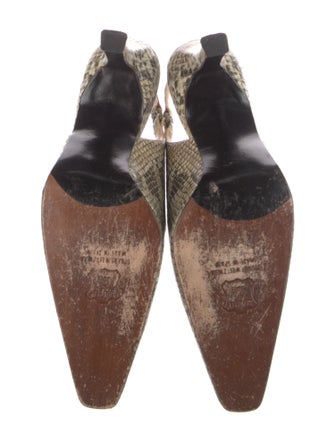 Stuart Weitzman Embossed Leather Animal Print Slingback Pumps