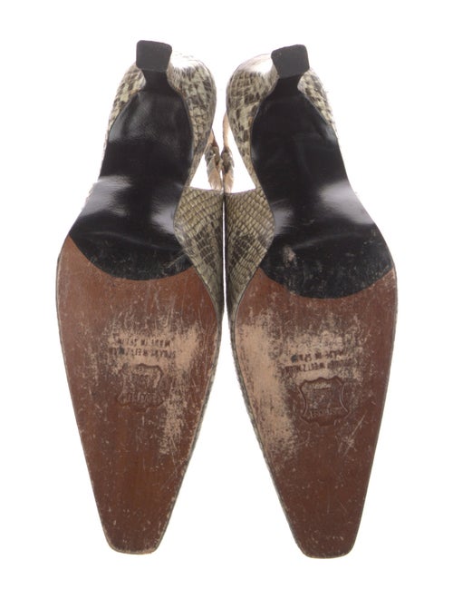 Stuart Weitzman Embossed Leather Animal Print Slingback Pumps