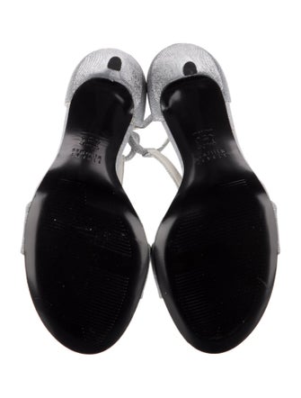 Stuart Weitzman Glitter Accents T-Strap Sandals