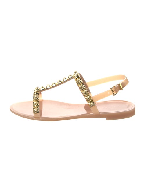 Stuart Weitzman Rubber Studded Accents T-Strap Sandals