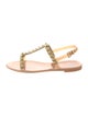 Stuart Weitzman Rubber Studded Accents T-Strap Sandals