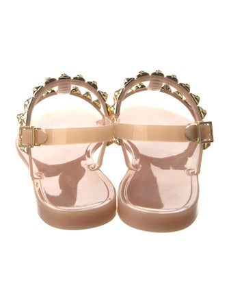 Stuart Weitzman Rubber Studded Accents T-Strap Sandals
