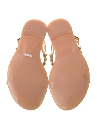 Stuart Weitzman Rubber Studded Accents T-Strap Sandals