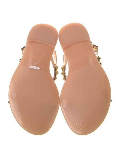 Stuart Weitzman Rubber Studded Accents T-Strap Sandals