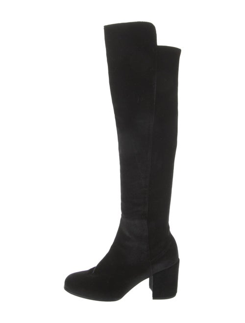 Stuart Weitzman Suede Leather Trim Embellishment Boots