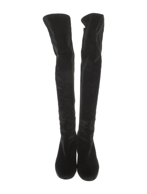 Stuart Weitzman Suede Leather Trim Embellishment Boots