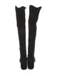 Stuart Weitzman Suede Leather Trim Embellishment Boots