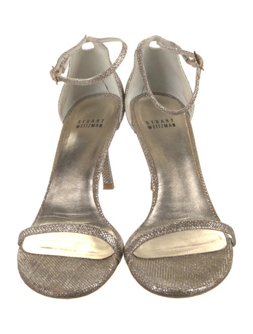 Stuart Weitzman Canvas Glitter Accents Sandals