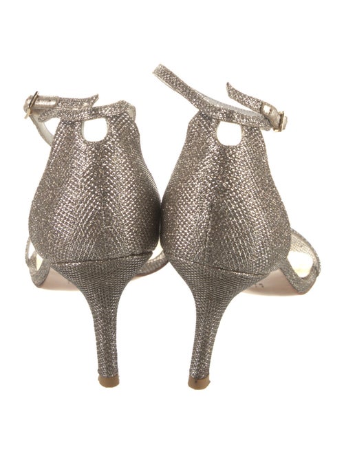 Stuart Weitzman Canvas Glitter Accents Sandals