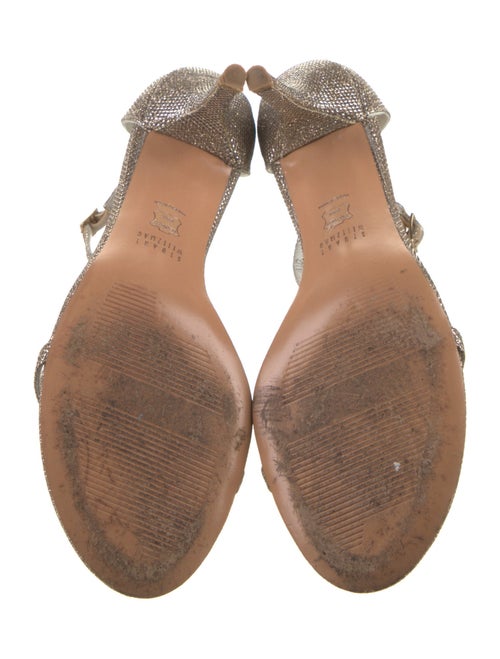 Stuart Weitzman Canvas Glitter Accents Sandals
