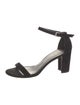 Stuart Weitzman Suede Leather Trim Embellishment Sandals
