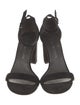 Stuart Weitzman Suede Leather Trim Embellishment Sandals