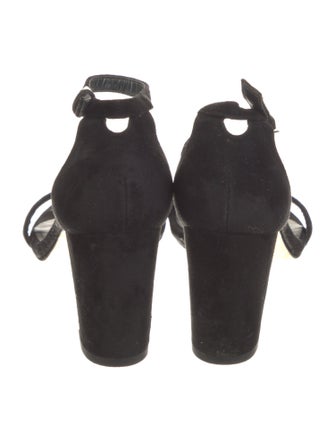 Stuart Weitzman Suede Leather Trim Embellishment Sandals