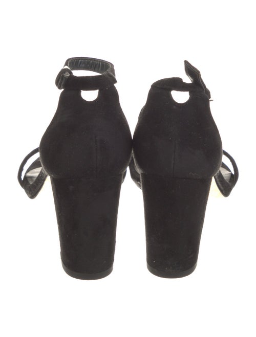 Stuart Weitzman Suede Leather Trim Embellishment Sandals