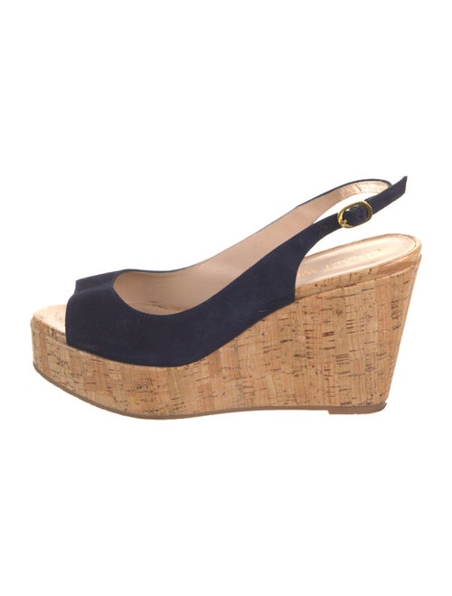 Stuart Weitzman Suede Colorblock Pattern Slingback Pumps