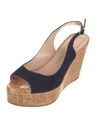 Stuart Weitzman Suede Colorblock Pattern Slingback Pumps