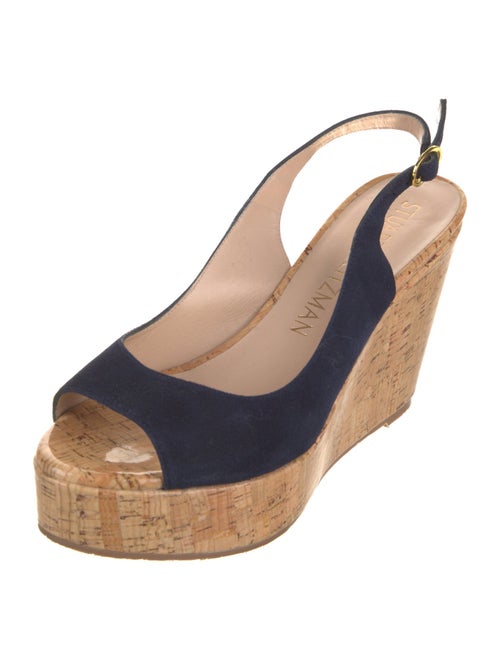 Stuart Weitzman Suede Colorblock Pattern Slingback Pumps