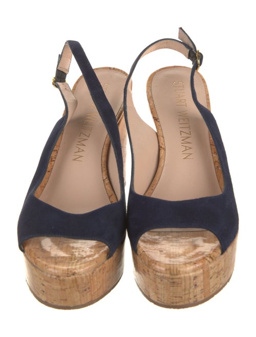 Stuart Weitzman Suede Colorblock Pattern Slingback Pumps