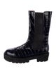 Stuart Weitzman Embossed Leather Combat Boots
