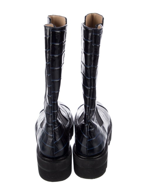 Stuart Weitzman Embossed Leather Combat Boots