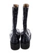 Stuart Weitzman Embossed Leather Combat Boots
