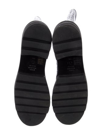 Stuart Weitzman Embossed Leather Combat Boots