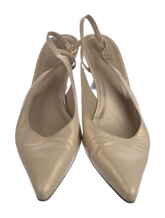 Stuart Weitzman Leather Slingback Pumps