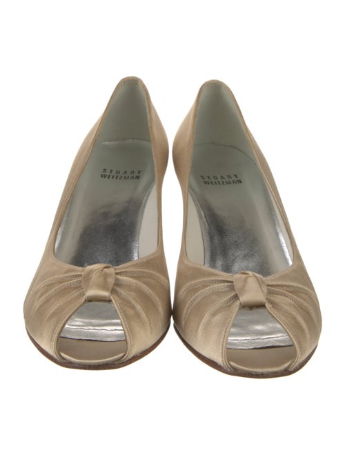 Stuart Weitzman Satin Crystal Embellishments Pumps