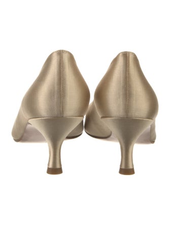 Stuart Weitzman Satin Crystal Embellishments Pumps