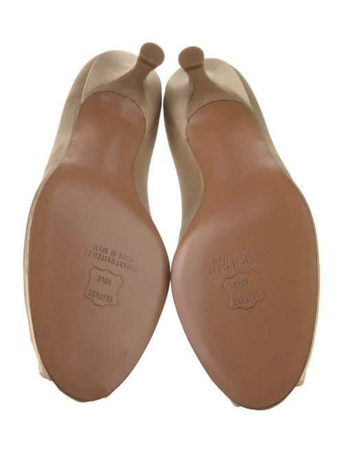 Stuart Weitzman Satin Crystal Embellishments Pumps