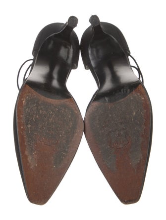 Stuart Weitzman Nylon Crystal Embellishments T-Strap Pumps