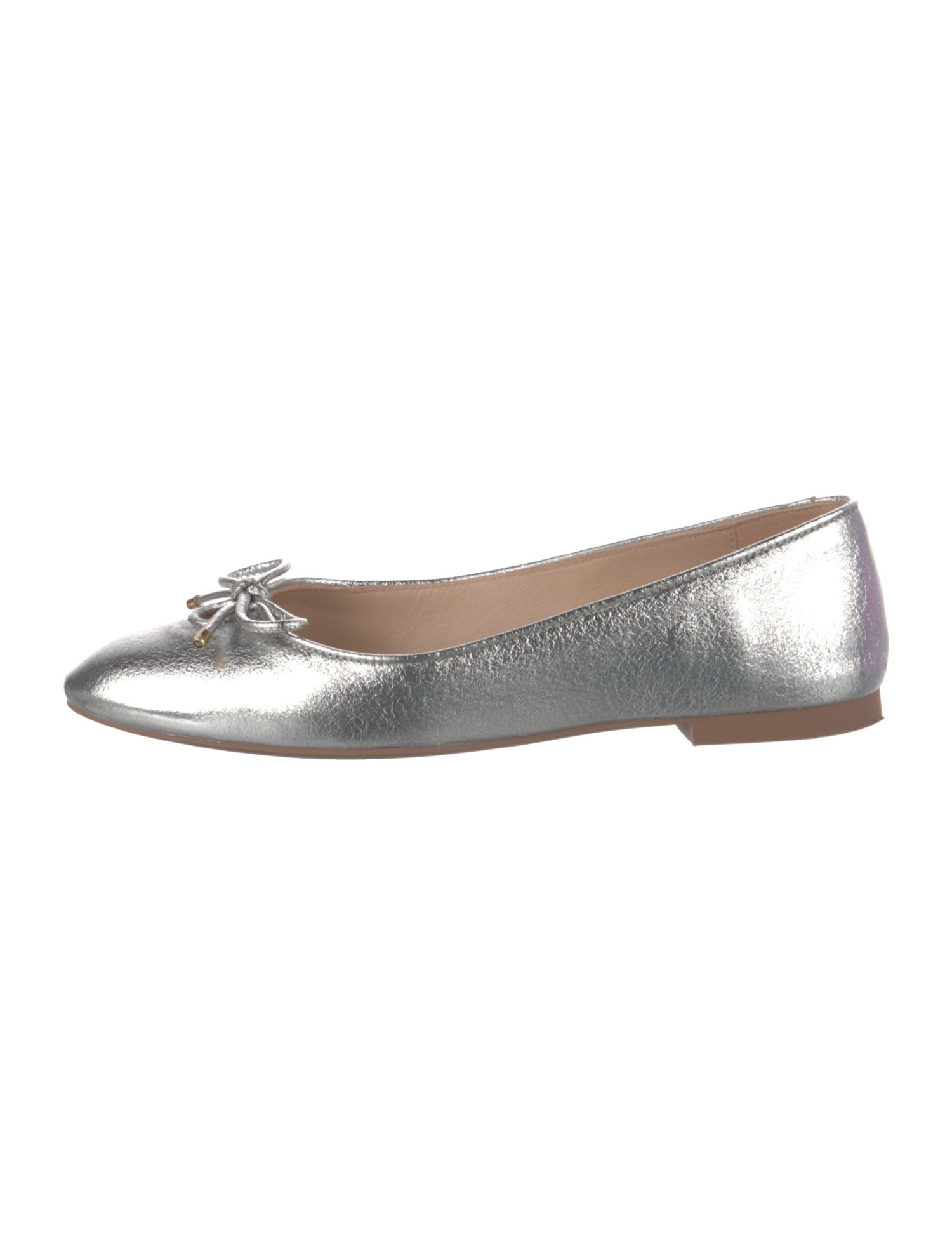Stuart Weitzman Leather Bow Accents Ballet Flats