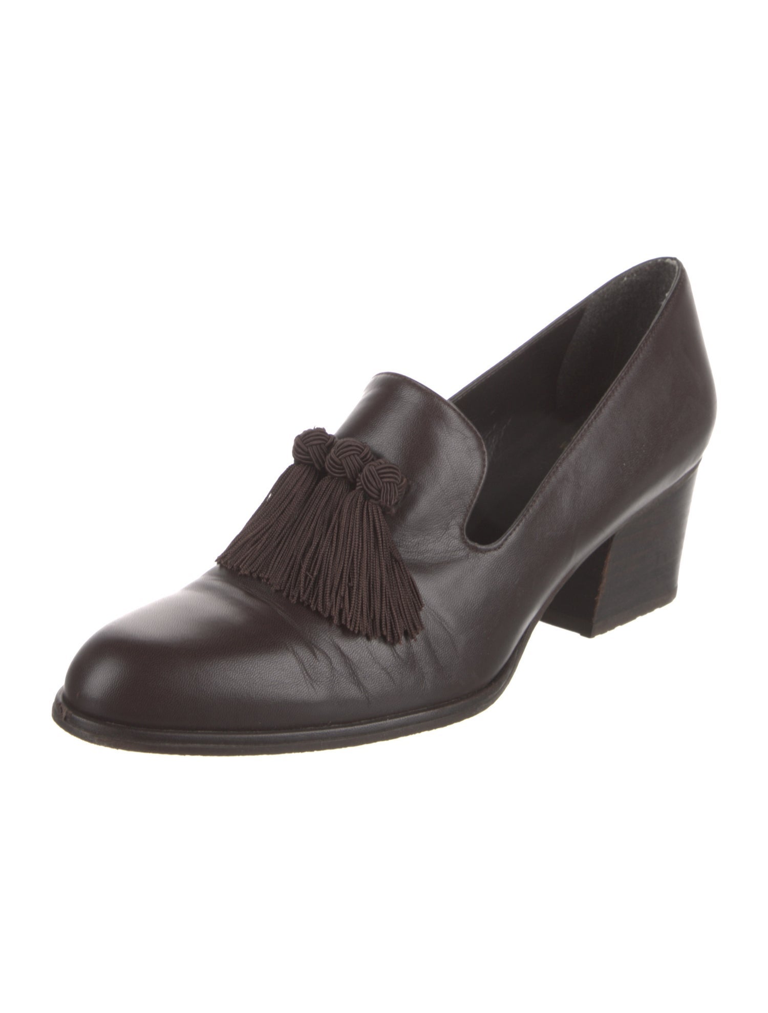 Stuart Weitzman Leather Tassel Accents Pumps