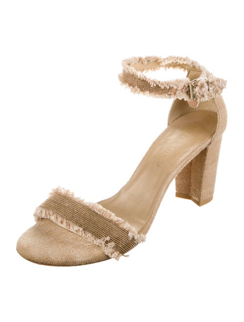 Stuart Weitzman Canvas Animal Print Sandals