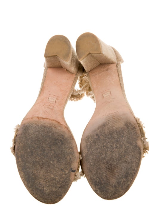 Stuart Weitzman Canvas Animal Print Sandals