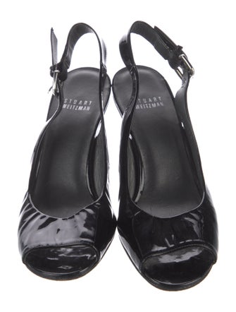Stuart Weitzman Patent Leather Slingback Sandals