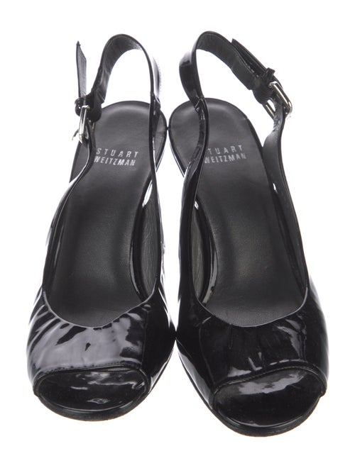 Stuart Weitzman Patent Leather Slingback Sandals