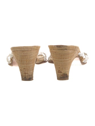 Stuart Weitzman Leather Braided Accents Slides