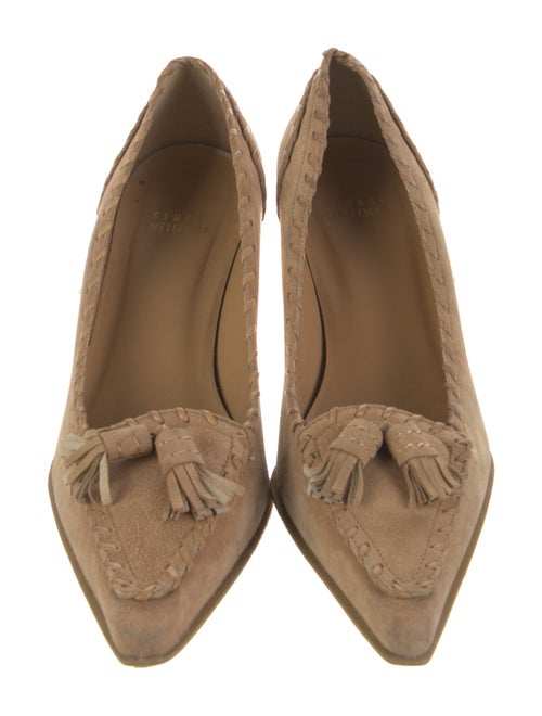 Stuart Weitzman Suede Whipstitch Trim Pumps