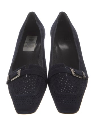Stuart Weitzman Suede Lasercut Accents Pumps
