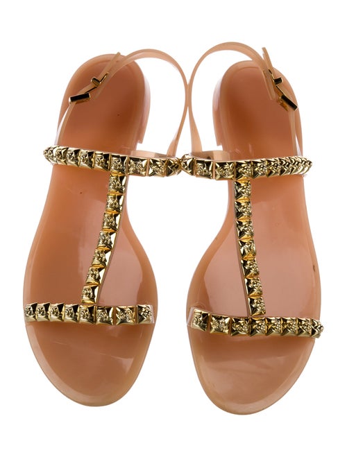 Stuart Weitzman Rubber Studded Accents T-Strap Sandals