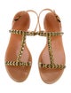 Stuart Weitzman Rubber Studded Accents T-Strap Sandals
