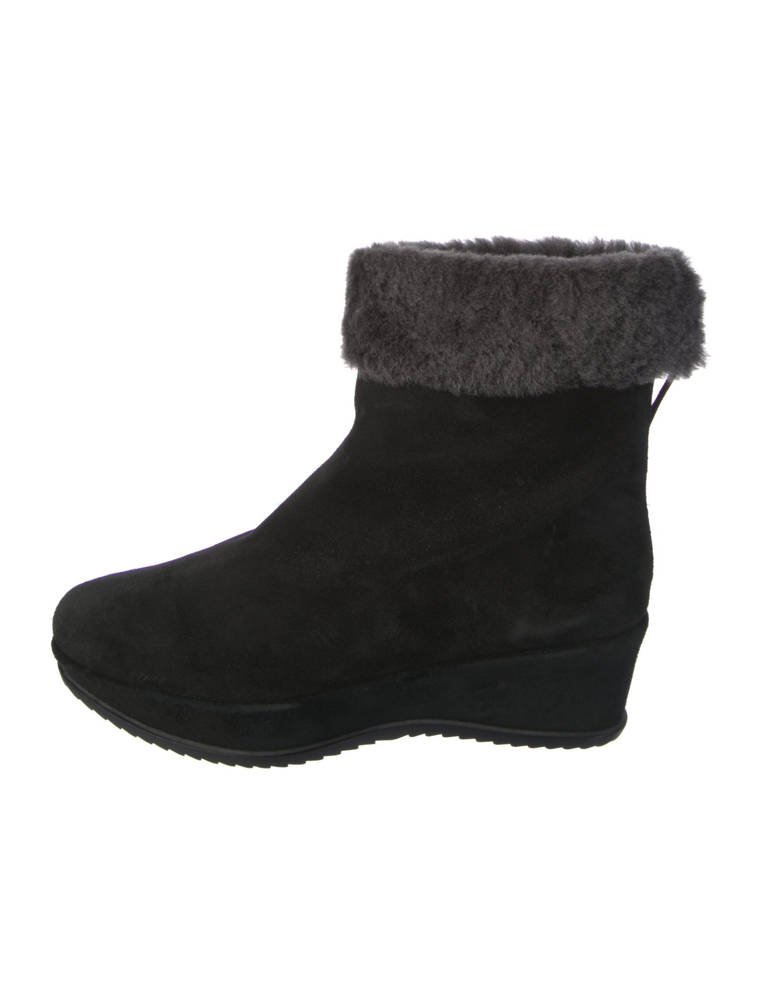 Stuart Weitzman Suede Fur Trim Boots