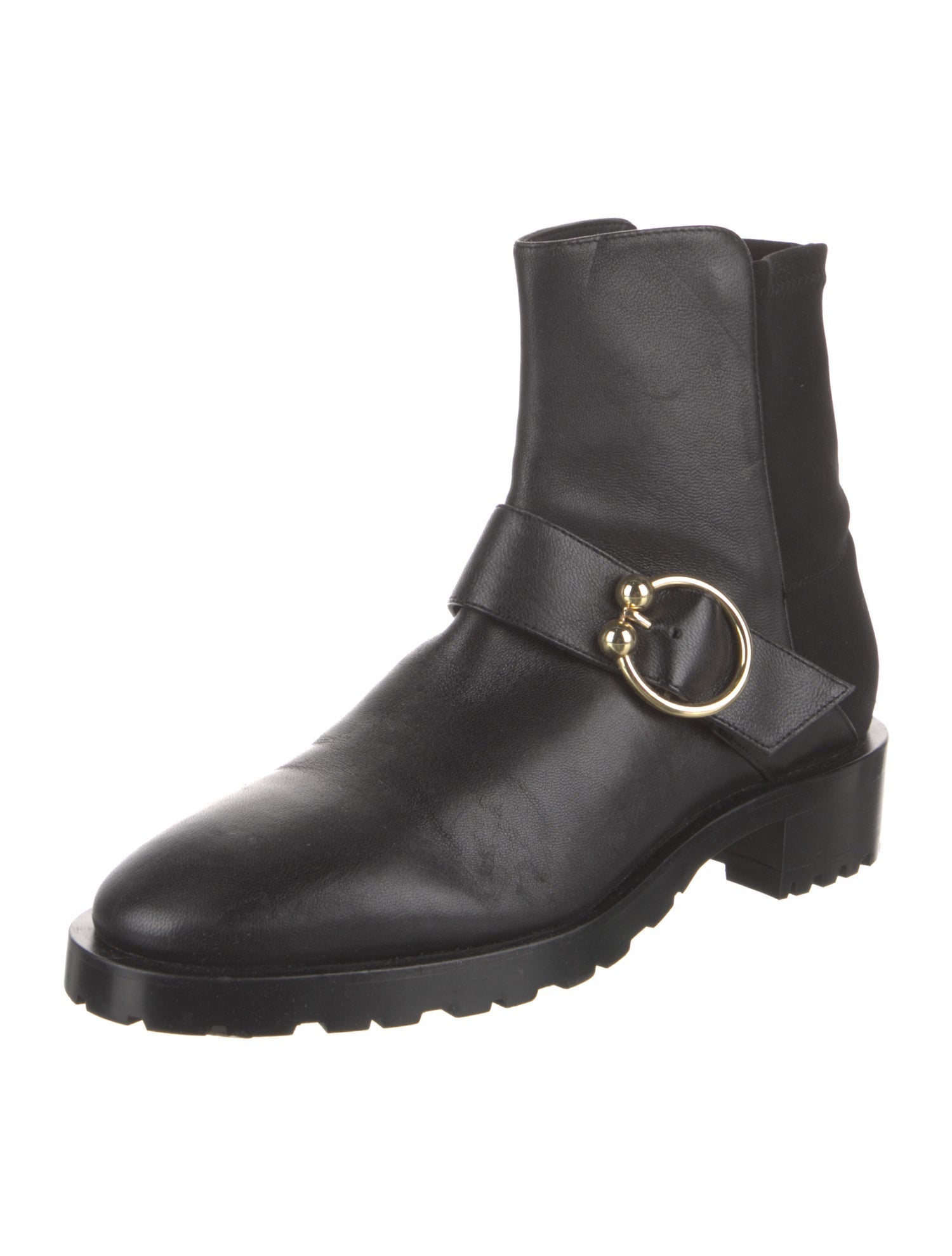 Stuart Weitzman Leather Moto Boots