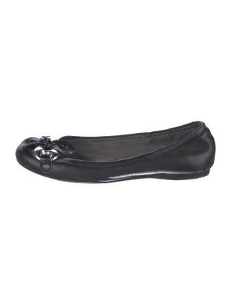 Stuart Weitzman Leather Bow Accents Flats